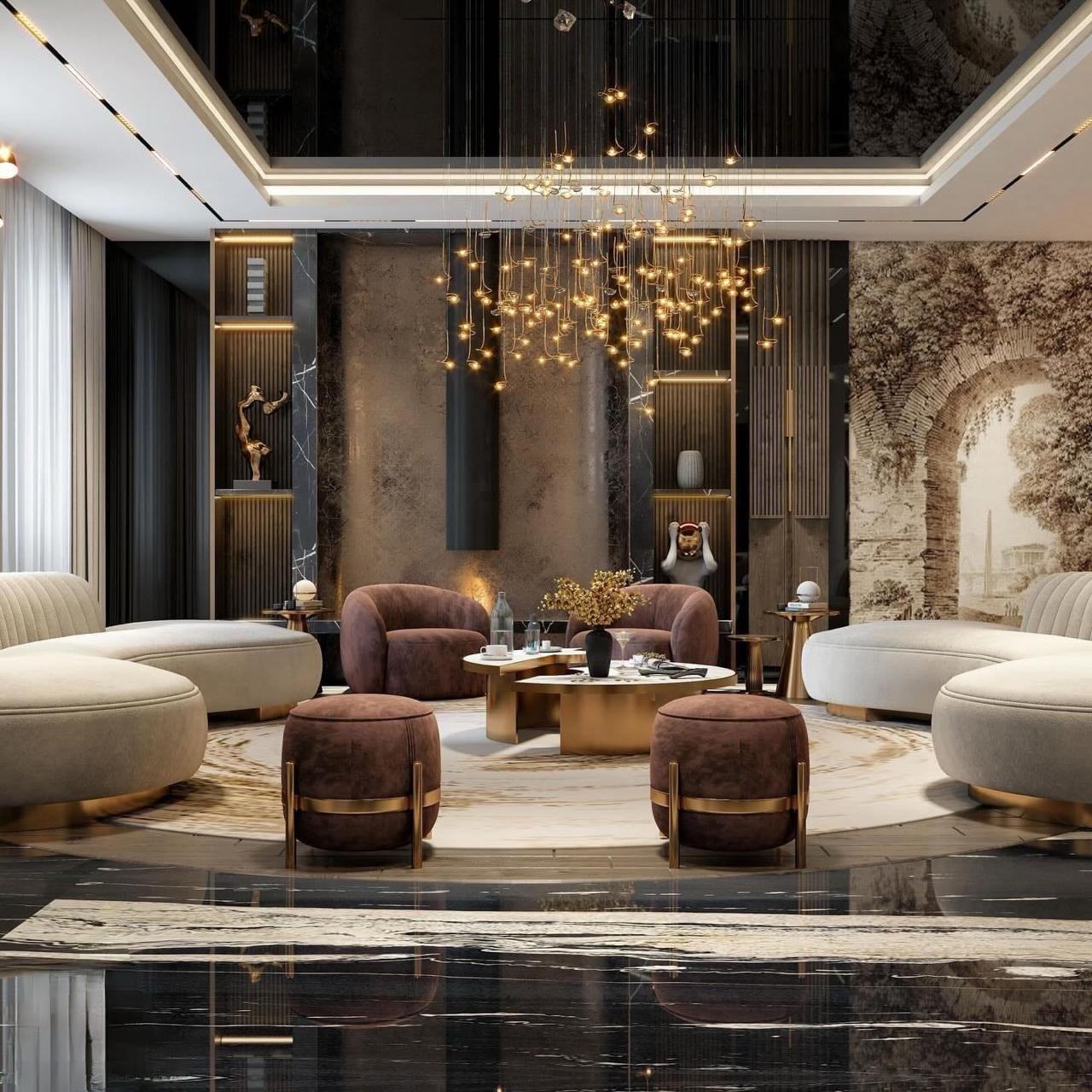 Contemporary living room interior designed by Liventra in Krishnagar, West Bengal